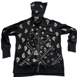 Johnny WAS Devi Raw Seam Zipup Sweatshirt S